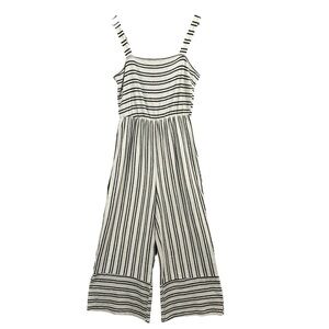 NWT Caution To The Wind Striped Black and Off White Jumpsuit Romper Size Medium